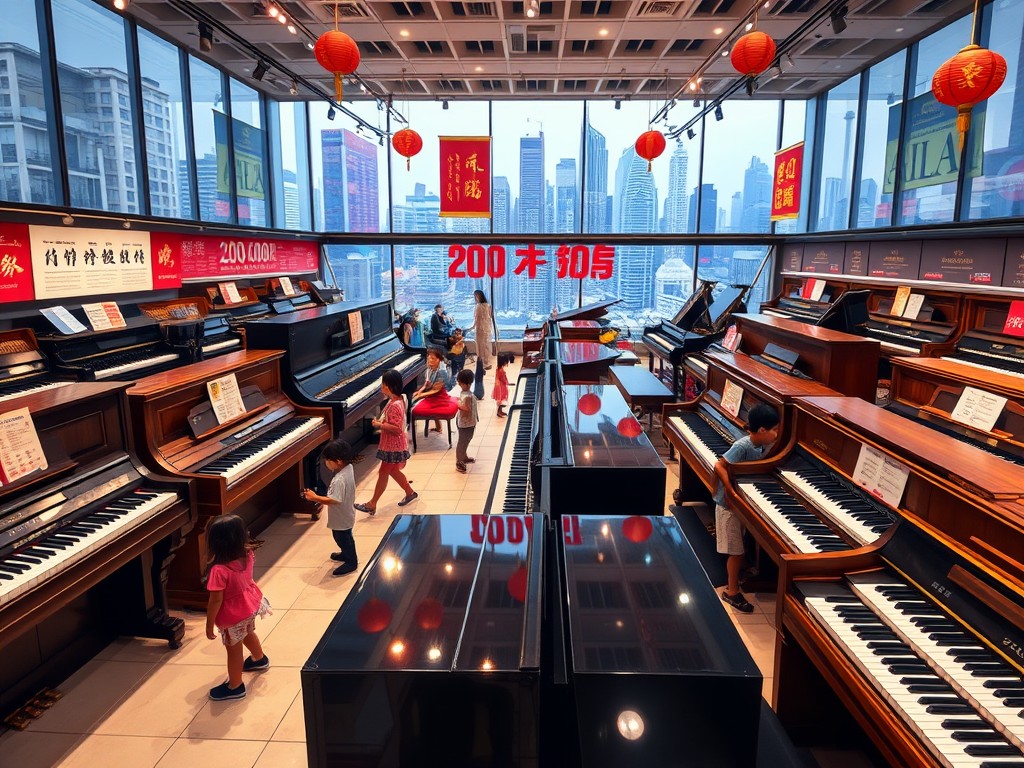 Piano shop in China (Source: AI)