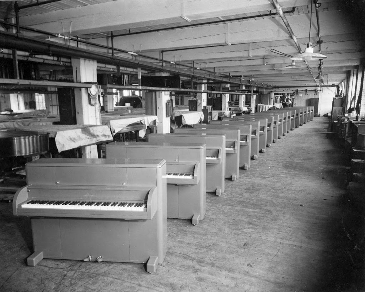 Victory Verticals at Steinway & Sons warehouse